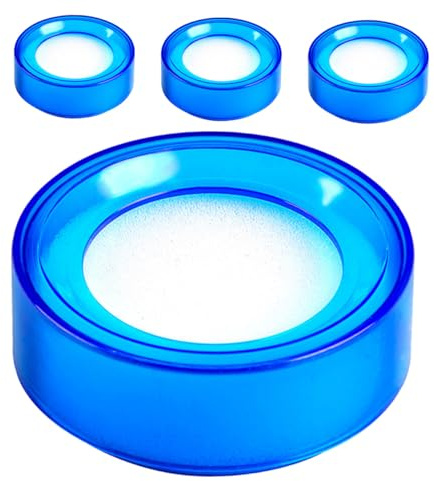 MAGICLULU 4pcs Finger Moistener Sponge Cups for Efficient Cash Handling Quick Water Absorption for Smooth Money Counting for Banks and Offices Transparent Blue Design