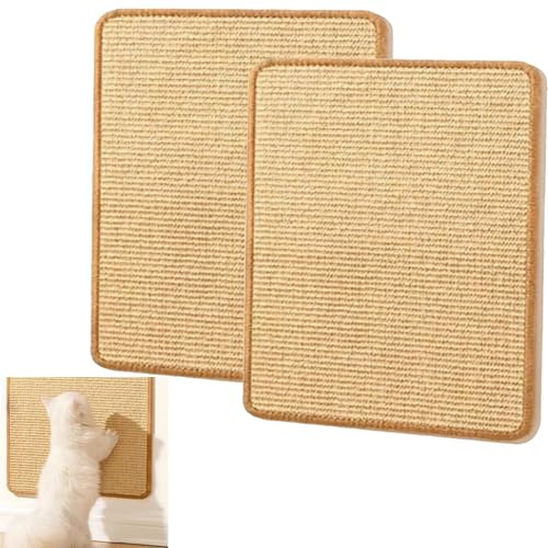 LIMEOW 2 Piezas Rascador para Conejos, Alfombra Sisal para Mascotas, Rascador Gato Carton, Adecuado para Jaulas Conejos, Pequeños Animales y Otros Accesorios para Mascotas para Masticardormir (Beige)