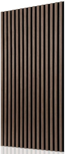 ISOISL Akustiska paneler, 120 cm x 60 cm, väggpaneler, trä, halvcirkel, valnöt, svart, akustikpanel, metallskruvande, väggpanel, svarta för moderna vardagsrum, musikstudio, hemmabio