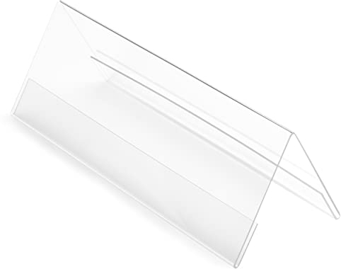 Deflecto Tischnamensschild, A6, Querformat, 150 x 55 x 30 mm, Dachform, standfest & doppelseitig lesbar, für Schule & Büro