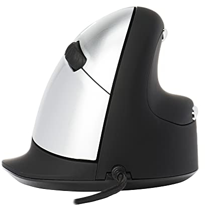 R-Go HE Ergonomische Maus, Für große Hand, Mit Break-Software, Stilles Klicken, (USB C Kabelkabelgebunden + USB A Konverter), 2400DPI, 5 Tasten, Vertikale Ergo Maus für Windows/MacOS/ (RGOHELA)