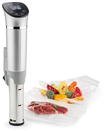 KLARSTEIN Quickstick Flex - Sous Vide, Roner, Circolatore ad Immersione, Cottura Sottovuoto, 1300 W, Circolazione 3D, Timer, 0-95 ° C, IPX7, fino a 20 Litri, Flex, Argento