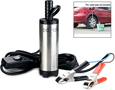 iPobie Pompa Carburante 12v 38mm,Pompa Acqua e Olio per Liquidi per Auto Diesel Pompa Acqua Combustibile