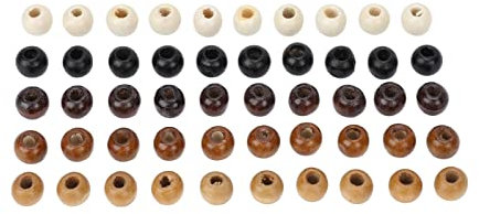 Haarperlen, 50 Stück Bartperlen aus Holz, DIY Eleganter Dreadlocks-Perlen-Anhänger für Haarflechten, Armband-Halskette