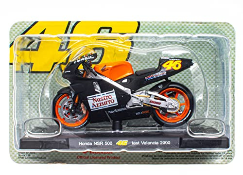 OPO 10 - Doctor Valentino Rossi motorcykel 1/18, reproduktion kompatibel med Honda NSR 500 - Valencia Test 2000 - VR034