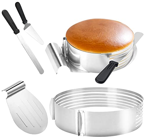 Yakimz Juego de 4 tartas de acero inoxidable – Paleta para tartas – Cortador de tartas Corta Tarta – Cuchillos para tartas – 23 – 30 cm