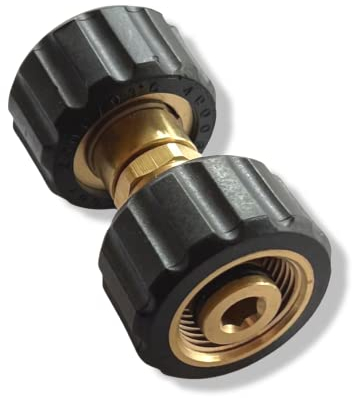 M&M Smartek Schlauchverbinder M22 - M22 IG (Innengewinde) 6cm lang für/kompatibel zu Kärcher K HD HDS & Kränzle Hochdruckreiniger bis 275bar / 93°C