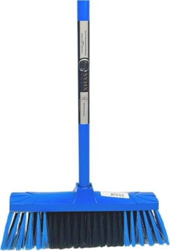 Synx Tools Escoba interior azul - Escobas blandas - Barredora de la habitación - Escoba suave con acero de 130 cm - Escoba interior - Barrendero - Limpieza