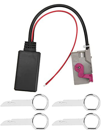 Drahtloser Bluetooth Audioadapter Für Auto Mit 32 Poligem Aux In Anschluss Kompatibel Audi A3/A4/A8/Tt Rns E Systemen, Inkl. Mikrofon Und 12V Netzteil Hochwertiger Ersatz Fahrzeug Audiosysteme