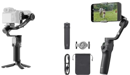 DJI RS 3 Mini, 3-Axis Mirrorless Gimbal Lightweight Stabilizer for Canon/Sony/Panasonic/Niko & OSMO Mobile 6 Smartphone Stabilizer, in Three Axis for phones, Integrated Extensible Arm