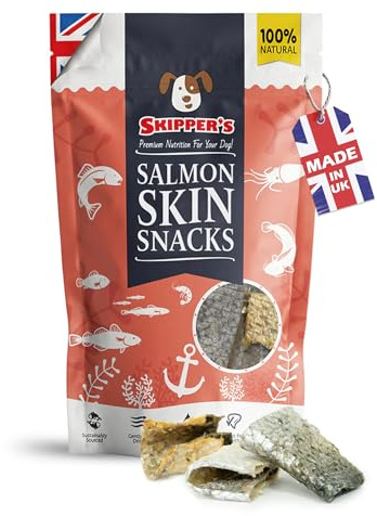 SKIPPER'S Salmon Skin Snacks 50g, Air-Dried, Omega 3, Grain Free