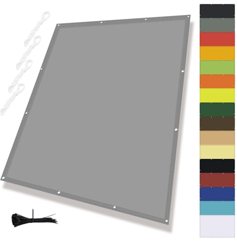Tessuto per tenda da sole, rivestimento da balcone con corda, impermeabile, impermeabile, 95%, blocco UV, per copertura, balcone, terrazza, piscina, grigio, 1 x 4 m