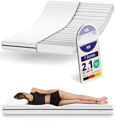 Mister Sandman Matelas 140x190 cm, Épaisseur 15 cm, Matelas en Mousse à 7 Zones, Réversible 2 Faces, Soutien Ferme Equilibré H2 H3, Housse Lavable, Fabriqué en Allemagne