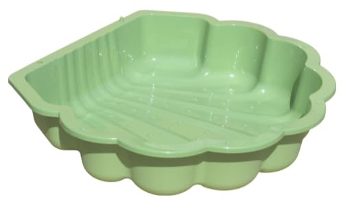 Conchiglia per sabbia e acqua, verde pastello con motivo a stelle, 1 pezzo, per bambini da 1 a 6 anni, robusta conchiglia in plastica per giardino, balcone e spiaggia, 86 x 77 x 18 cm