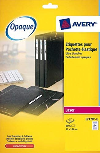 Avery L 7170-25-Etichette per raccoglitori, 134 x 11 mm, confezione da 600 etichette 7170-25 L)