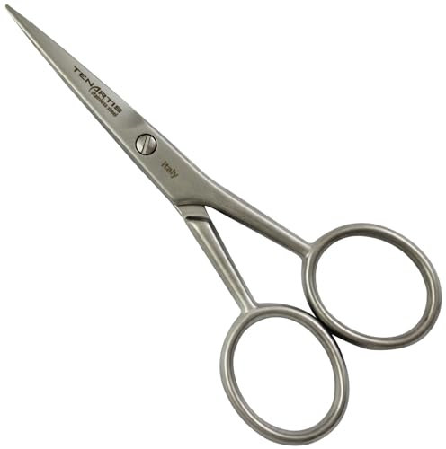 Tenartis Forbici per Barba e Baffi 10 cm con Custodia in PVC - Made in Italy (Acciaio inossidabile)