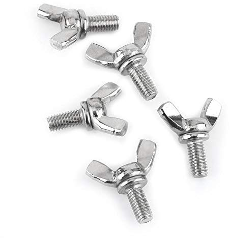 Akozon Tornillo de mariposa de acero Tuerca mariposa DIN316 M6 de acero inoxidable 304 con tornillos de mano (M6*30mm)