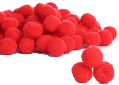 Perlin Pompons Pompon Plüsch Bälle 15mm Rot Bommel 175 Stk Nähen Tilda Basteln Borte Bälle Flauschigen für Lustige DIY Kreative Handwerk