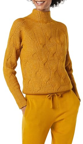 Amazon Essentials Maglione da Donna Morbido al Tatto, Collo a Imbuto, Marrone Tabacco, S