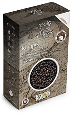 PEUGEOT - Sélection Epices Premium - Kampot Poivre Noir - Fruité Et Mentholé - Intensité 8 - Origine Cambodge - Innovation Sachets Fraîcheur Triple Protection - 3x20g