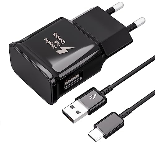 Kayshow Caricabatterie Veloce per Samsung,Caricatore Rapido Adattativo USB con Cavo di Ricarica USB di Tipo C per Samsung Galaxy S21,S20,S10,S10e,S9,S8,A13,A30,Note10,9,Caricabatterie Tablet USB C