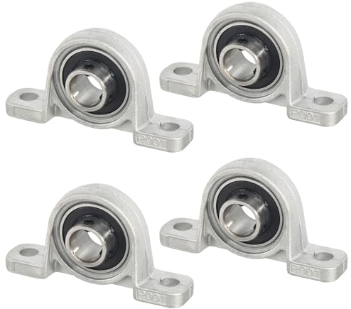 Stehlager 12mm Innendurchmesser, 4 Stück Gehäuselager Lagerbock mit Kugellager, Gehäuselager Lager Gehäuse für Achse Welle Maschine 3d Drucker