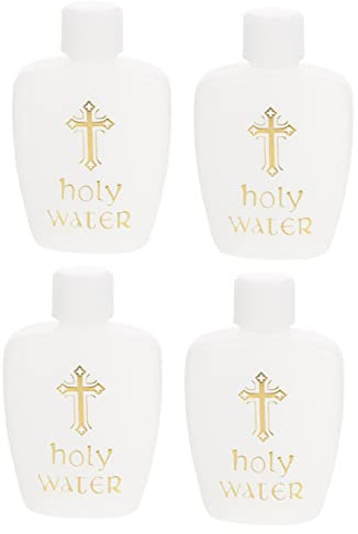 Ciieeo 4pezzi Bottiglie Acqua Santa Contenitori Riutilizzabili Per Battesimo e Decorazioni Nozze Sicurezza Anti-perdita Leggere e Portatili