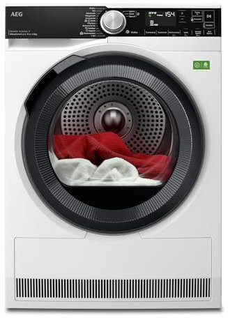 AEG WiFi Wärmepumpentrockner 8 kg mit SmartDry, Serie 9000: AbsoluteCarePlus Daunentrocknung, Punktgenaue Ergebnisse mit 3D-Scan Restfeuchteermittlung, Energiekl. A, Trommelbeleuchtung, TR9XW80880