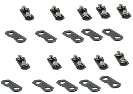 Changyeah 10 cadenas de sierras de aceite, hebilla de cadena, conectores de alta resistencia, conector de cadena robusto (pequeño 3/8)