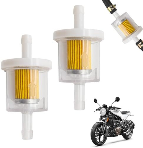 Lot De 2 Filtre A Essence De 8 Mm, Filtre Carburant Transparent Pour Moto, Bateau, Quad, Cyclomoteur Et Tondeuse À Gazon, Raccord De Filtre A Carburant De Qualité Supérieure