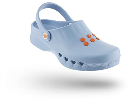 WOCK Nube Senza Soletta, Zoccolo Sanitario Donna e Uomo, Zoccoli Sanitari Leggeri Antiscivolo SRC, Antistatico e Traspirante Com Cinturino