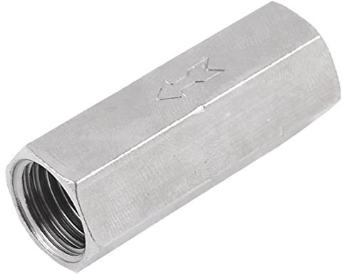 Sourcingmap 14PT Filettato Aria Gas Acqua Metallo Dritto Valvola di Non Ritorno Antiriflusso