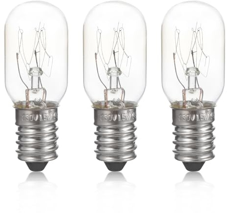 Totority 3 Pcs 15W E14 220- Bulb Refrigerator Fridge Light Bulb Retro Tungsten Filament Lamp Incandescent - Warm Yellow Light Living