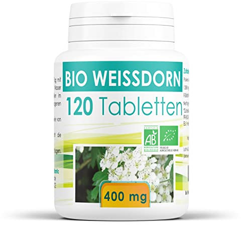 Bio Weissdorn 1200 mg pro Tag - Hawthorn - 120 tabletten | Premium Naturprodukt & Rein pflanzlich