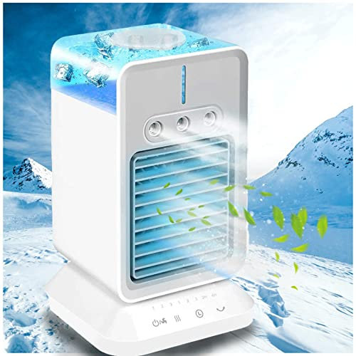 VVLXRIC Rinfrescatore D Aria Portatile 3 velocità,USB Condizionatore Portatile da Tavolo Muto,3 Livelli di Umidificazione Mini Refrigeratore d'Aria per Uso Casa E Ufficio