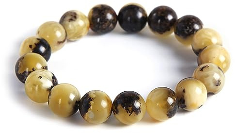 Guptue Natural Baltic Amber Bracelet for Adults (Women/Men)/ Dark Red Color and Lemon yellow Progressive color change/Baltic Amber Rainbow Beads Certified Amber Jewelry
