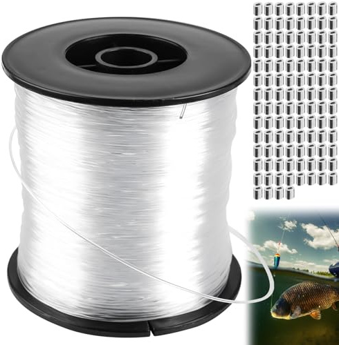 Nylontråd transparent slitstark, 250 m monofil fiskelina starkt nylonsnöre, 0,8 mm klar nylon osynlig tråd dekoration för upphängning för gör-det-själv-hantverk, fiske, hantverk, smycken
