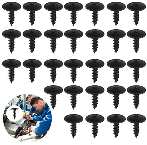 SMCEHEYA 30Pcs Screw Bolt Retainer, Fender Liner Clips, Auto Car Body Engine Cover Torx Screws, Self Tapping Screws Metal, Small Screws Compatible with Volkswagon Engine Cover Undertray N90974701