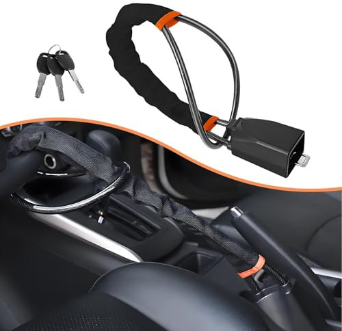 VBGURR Auto Lenkradkralle Tragbares Lenkradkralle für Auto lenkradschloss für Auto mit Zylindern der Klasse B Langlebige lenkradschloss (Schwarz)