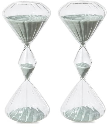 Hourglass Timer Table Decor- 60 Minutes Sand Timer Set of 2 - Productivity and Time Management Tool - 1 Hour Tri-Layer Sandglass for Home Decoration