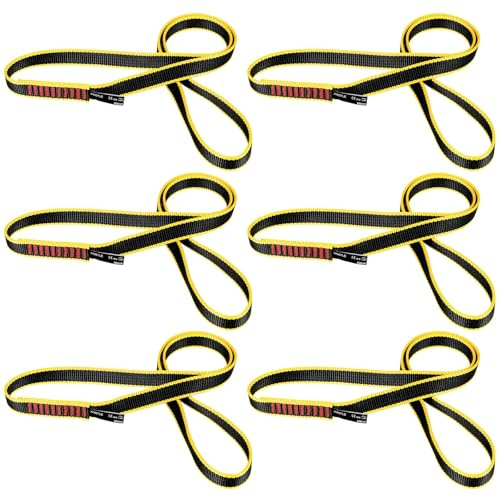 KINGTLE 20MM Nylon Climbing Sling Runner 22kN CE1019/EN566 UIAA Certified,Rock Climbing Webbing Straps for Rock Climbing,Mountaineering, Rappelling (60cm/24inch | Pack of 6)
