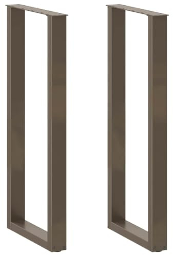 vidaXL Patas para Mesa de Bar en Forma de U (2 Unidades, Acero Natural, 50 x 110-111 cm)