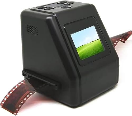 XRSMOU Scanner De Négatifs De Diapositives, Convertit 135, 110, 126 Et Films Super 8, Diapositives, Négatifs en Photos JPG Numériques, Luminosité Réglable Couleur