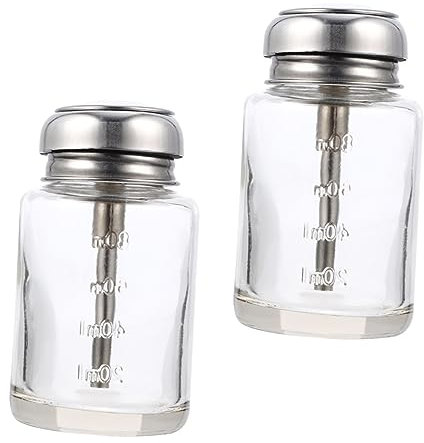 CALLARON Bouteille En Verre Transparente à Presser 100ml Lot De 2 Distributeur De Liquide Rechargeable Récipient De Rangement Pour Cosmétiques Voyages Bouteille Vide Artisanale