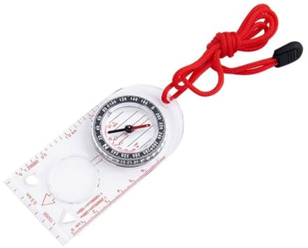 WUSJCOF Brújula de Orientación Multifuncional e Impermeable, Lupa, Regla y Escala para Lectura de Mapas, para Navegación, Senderismo, Montañismo, Camping, Geocaching, con Cordón