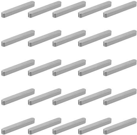 sourcing map 20 Pcs Round Ended Feather Key, 50x6x6mm Carbon Steel Drive Shaft Parallel Keys Keyway Stock Assortment for Mechanical Fasteners Industry