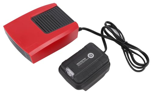 Jiawu Calentador Eléctrico con Termostato Pequeño, Ventilador Liviano con Batería de Iones de Litio con Luz 2, Uso para Calentador de Batería de la Serie, Refrigeración para Dormitorios, Oficinas