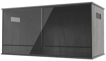 ProRep Vivarium Black 4x2x2ft | 120x59x59cm | Aluminium Frame | Full-Height Sliding Glass Doors | Side Vents | Large Reptile Enclosure for Bearded Dragons, Monitors & Large Snakes