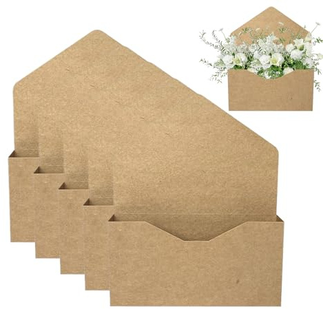 Cajas De Flores,De Embalaje Plegable De Papel Para Arreglos - 5 Piezas Cajas de Sobre para Ramos de Florista - Regalo para Mujeres, Niñas, Amigas, Cumpleaños, San Valentín, Fiestas y Manualidades