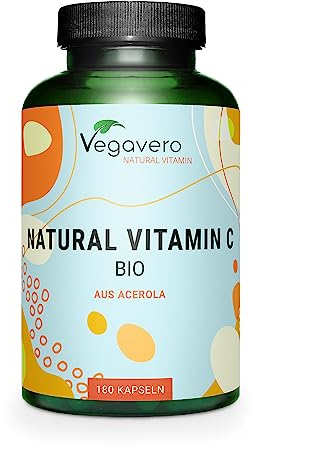 Vitamina C Naturale BIO | 1060 mg di Acerola | L’unica Biologica e Senza Additivi | Integratore per Sistema Immunitario e Antiossidante | 180 capsule | Vegan